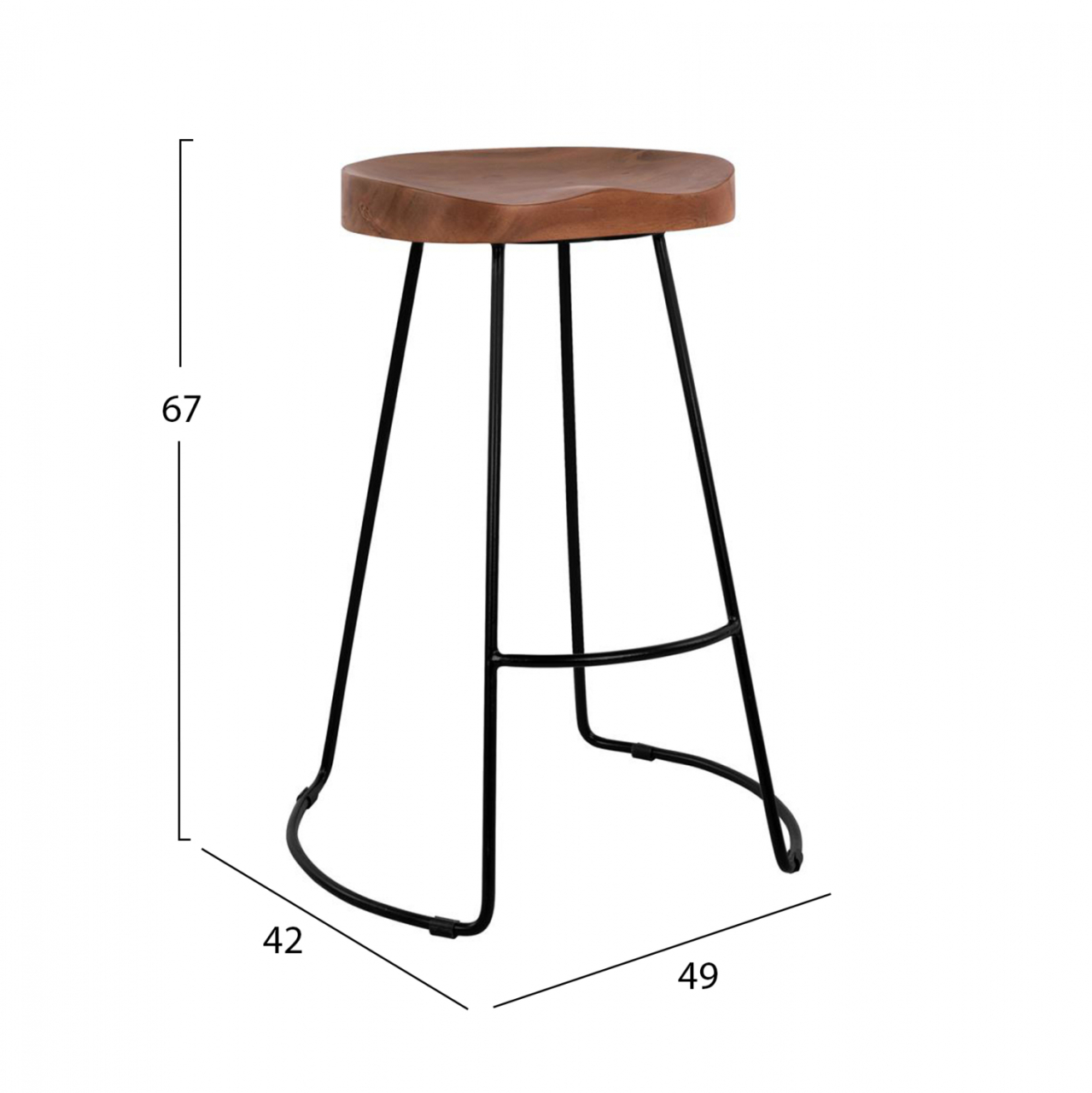 Bar Stool HM8487.11 from solid acacia wood [2]