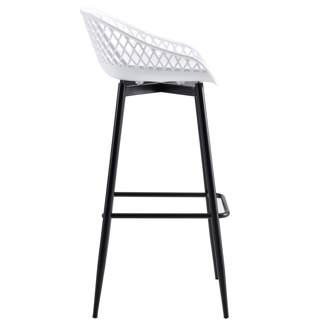 BAR STOOL HM8686.11 WHITE POLYPROPYLENE AND BLACK METAL LEGS 45x45x97Hcm. [4]
