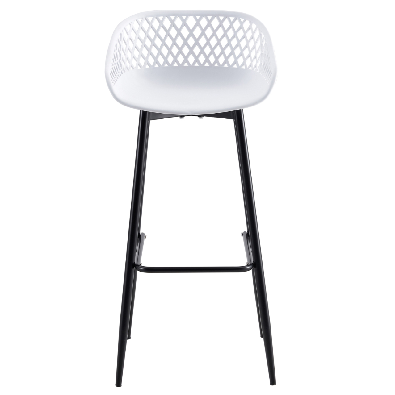 BAR STOOL HM8686.11 WHITE POLYPROPYLENE AND BLACK METAL LEGS 45x45x97Hcm. [3]