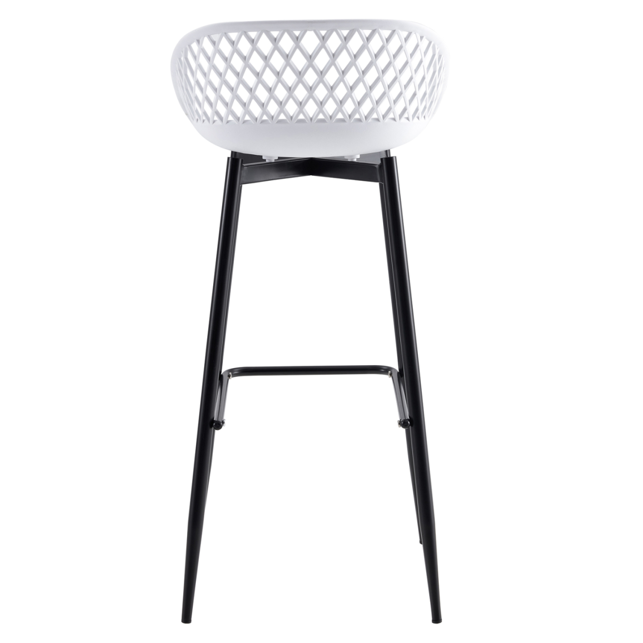 BAR STOOL HM8686.11 WHITE POLYPROPYLENE AND BLACK METAL LEGS 45x45x97Hcm. [5]