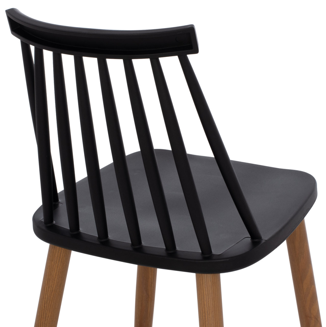 BAR STOOL HM9300.02 BLACK NATURAL 43x45x97Η [10]