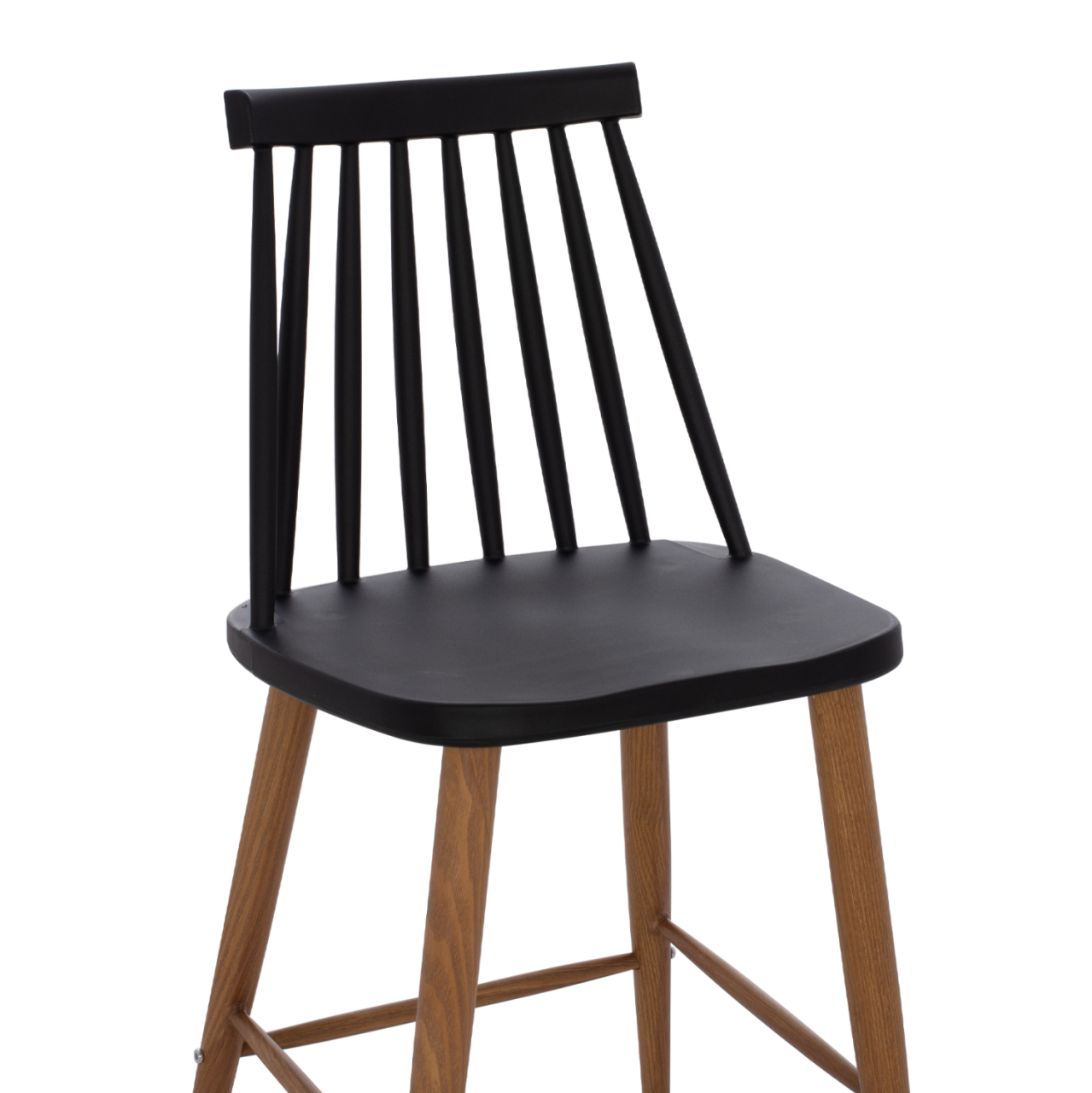 BAR STOOL HM9300.02 BLACK NATURAL 43x45x97Η [7]