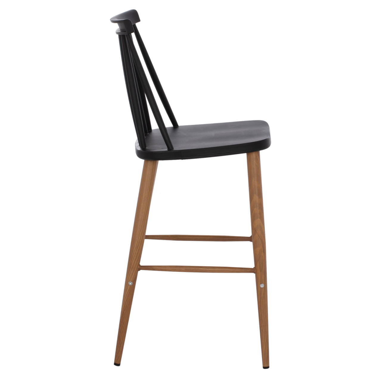BAR STOOL HM9300.02 BLACK NATURAL 43x45x97Η [4]