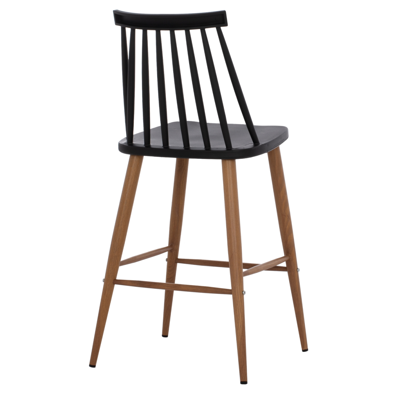 BAR STOOL HM9300.02 BLACK NATURAL 43x45x97Η [5]