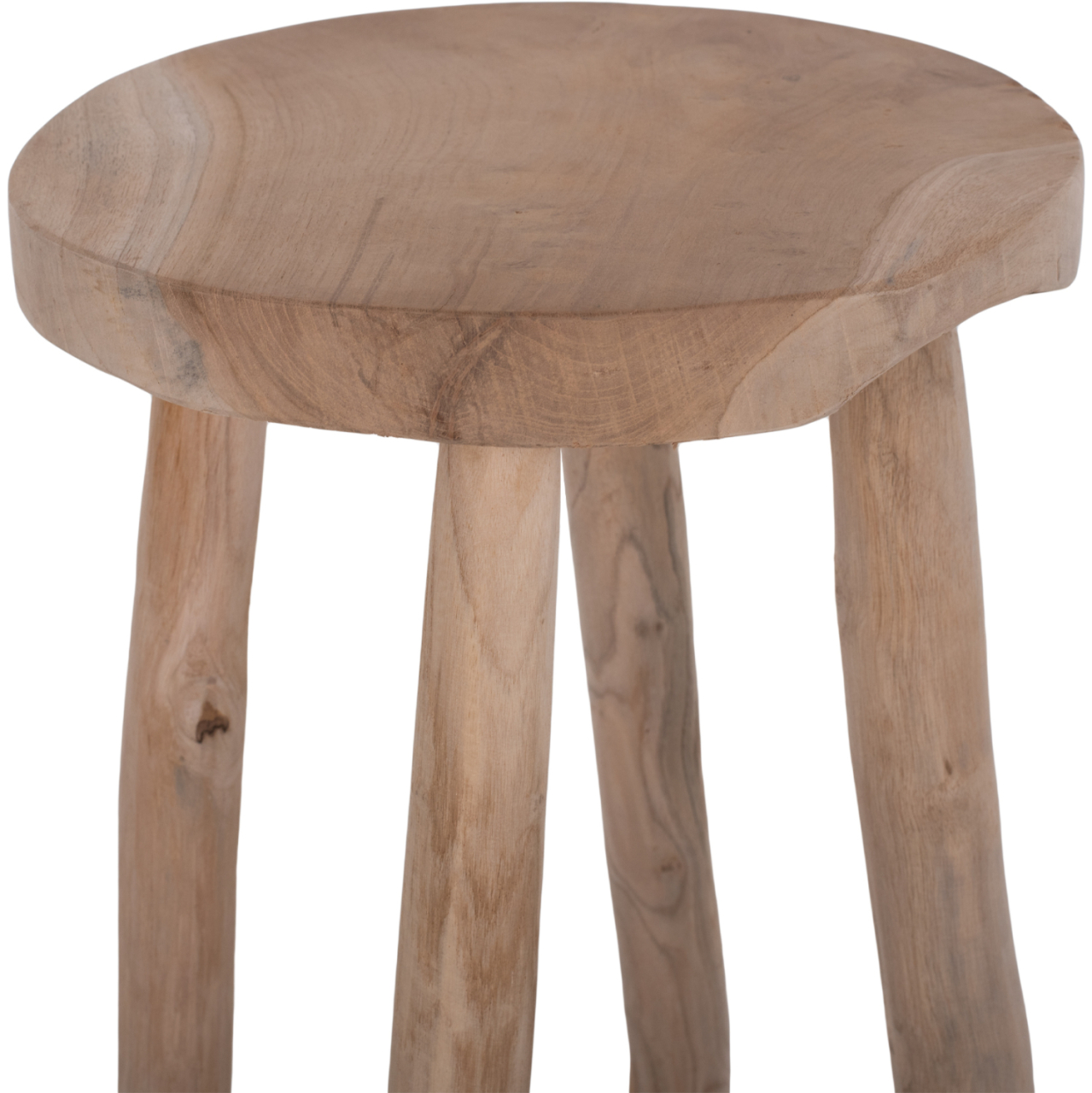 BAR STOOL KONT HM9338 SOLID TEAK NATURAL Φ34,5Χ71,5Hcm. [5]