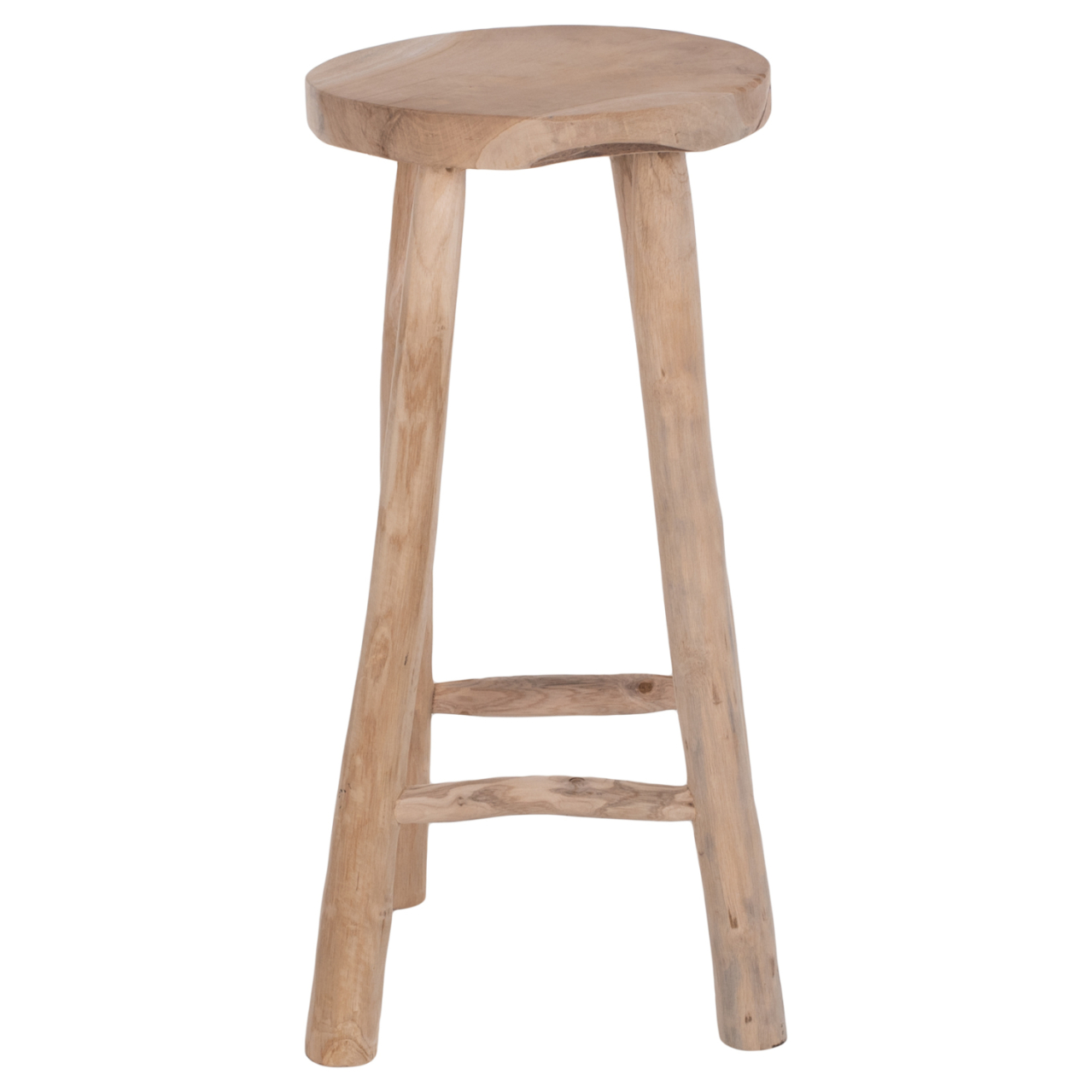 BAR STOOL KONT HM9338 SOLID TEAK NATURAL Φ34,5Χ71,5Hcm. [3]