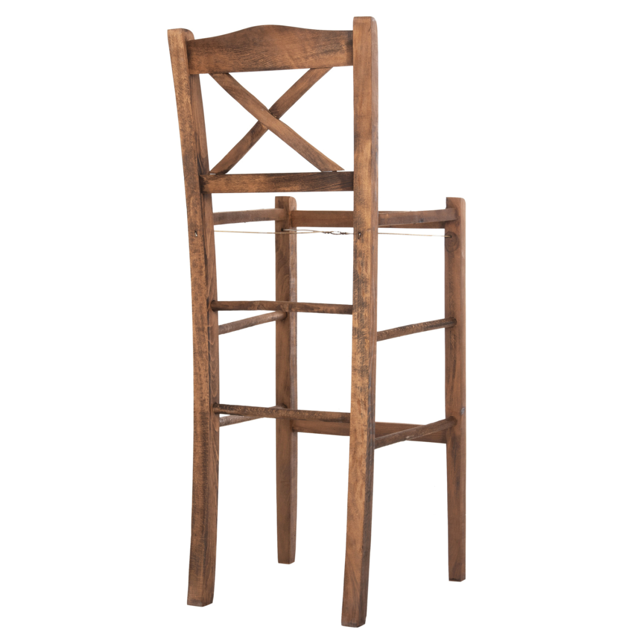 BAR STOOL LUCIUS HM5586.01 BEECH WOOD IMPREGNATED IN WALNUT COLOR 40,5x40x105Hcm.FRAME ONLY [5]