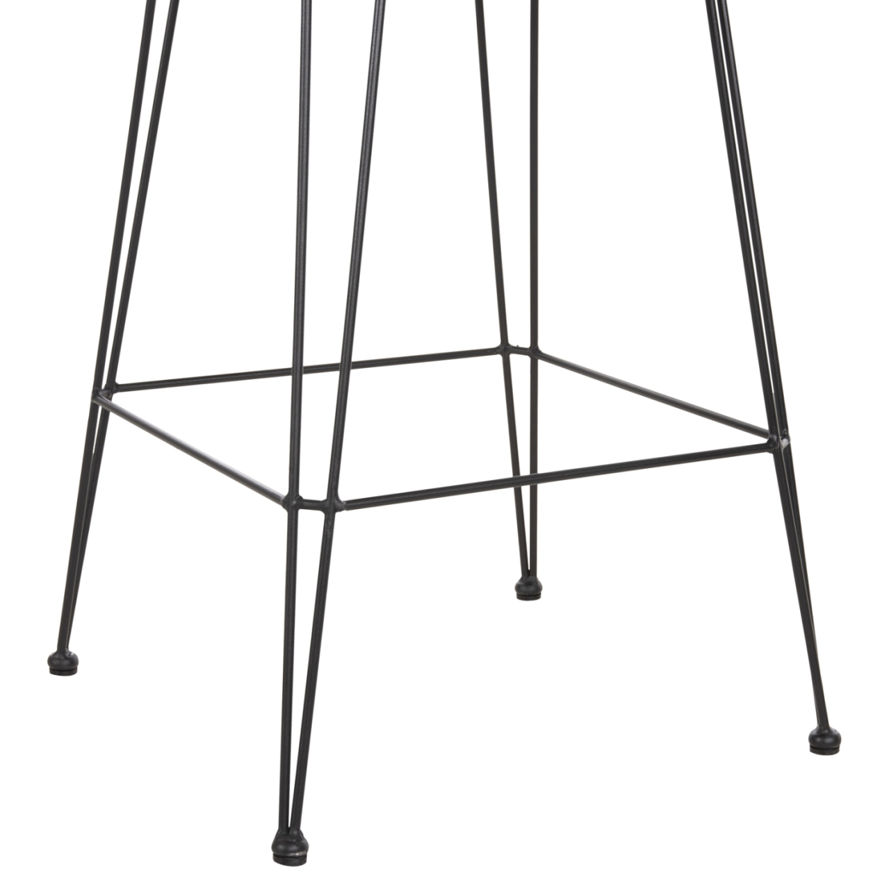 BAR STOOL MED.HEIGHT ALLEGRA HM5643.11 METALandCUSHION BLACK-WICKER BEIGE 50x55x103Hcm. [9]