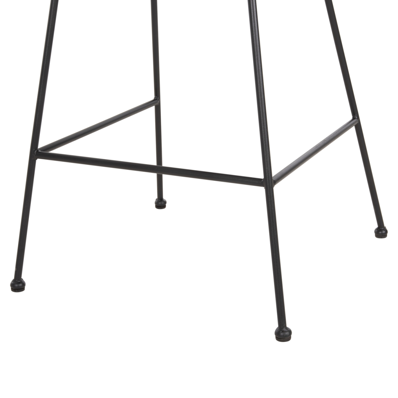 BAR STOOL MED.HEIGHT ALLEGRA HM5644.11 METALandCUSHION BLACK-WICKER BEIGE 53x56x107Hcm. [9]