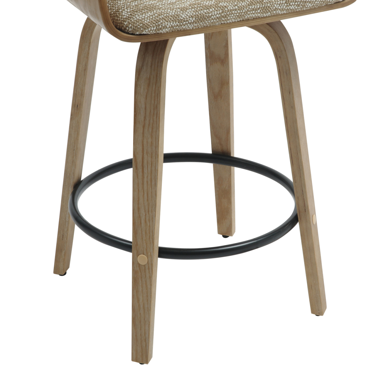 BAR STOOL MED.HEIGHT CLIPP HM9987.01 WHITEWASH PLYWOOD-BEIGE FABRIC 57,5x53x98Hcm. [9]