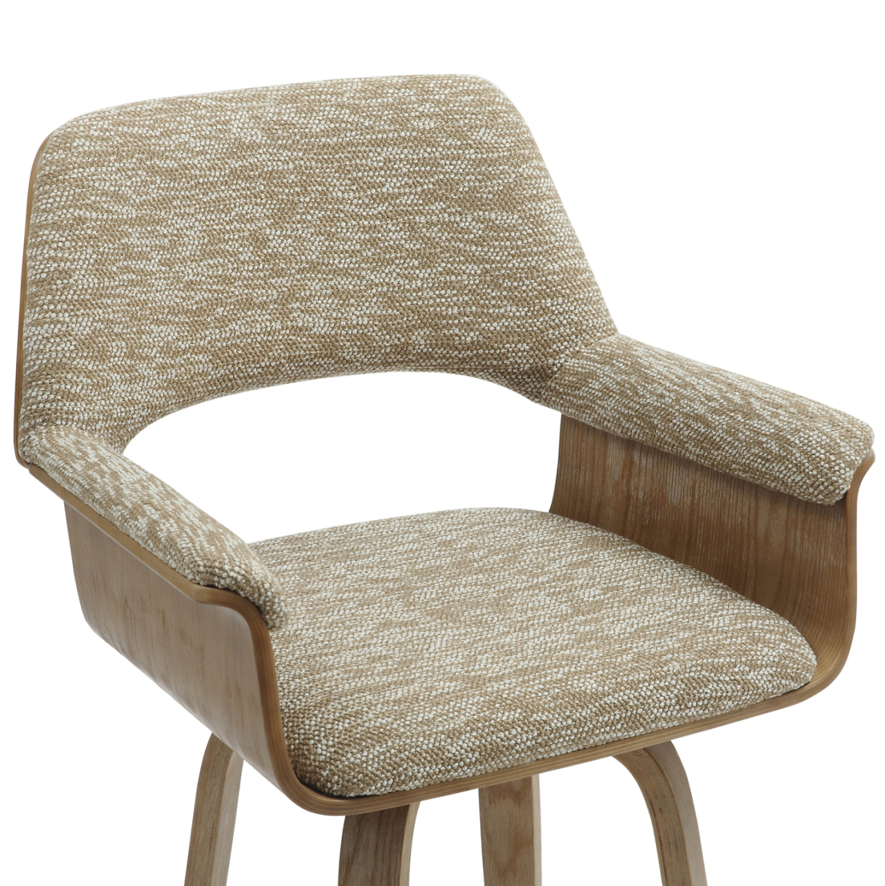 BAR STOOL MED.HEIGHT CLIPP HM9987.01 WHITEWASH PLYWOOD-BEIGE FABRIC 57,5x53x98Hcm. [7]