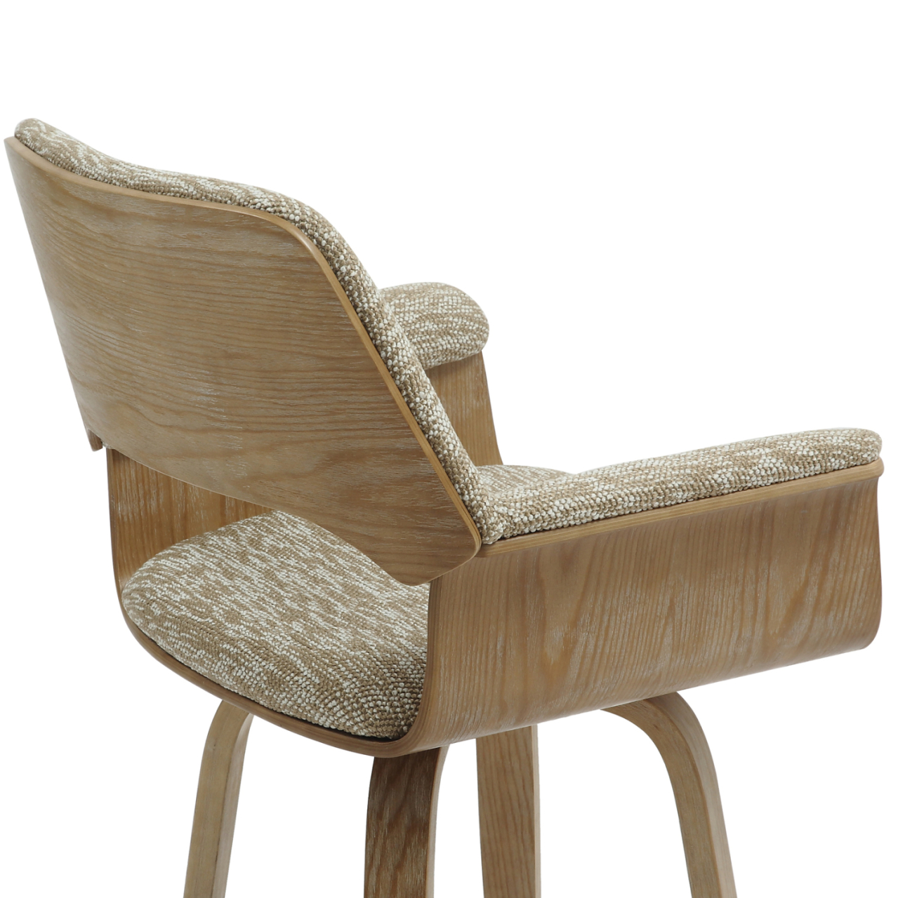 BAR STOOL MED.HEIGHT CLIPP HM9987.01 WHITEWASH PLYWOOD-BEIGE FABRIC 57,5x53x98Hcm. [8]