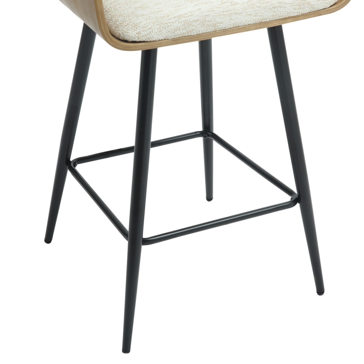 BAR STOOL MED.HEIGHT CLIPP HM9987.02 BLACK METAL LEGS-ECRU FABRIC 57,5x53x98Hcm. [9]