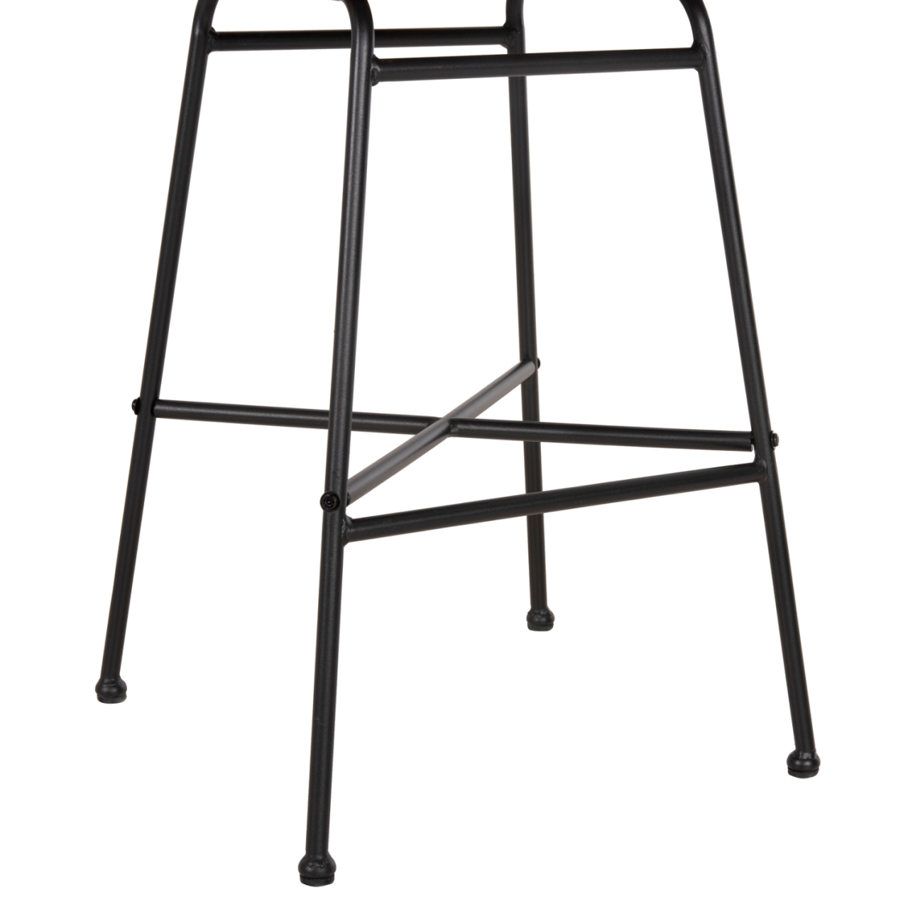 BAR STOOL MED.HEIGHT GERALD HM5707.11 METALandCUSHION IN BLACK-WICKER IN BEIGE 47x47x101Hcm. [10]