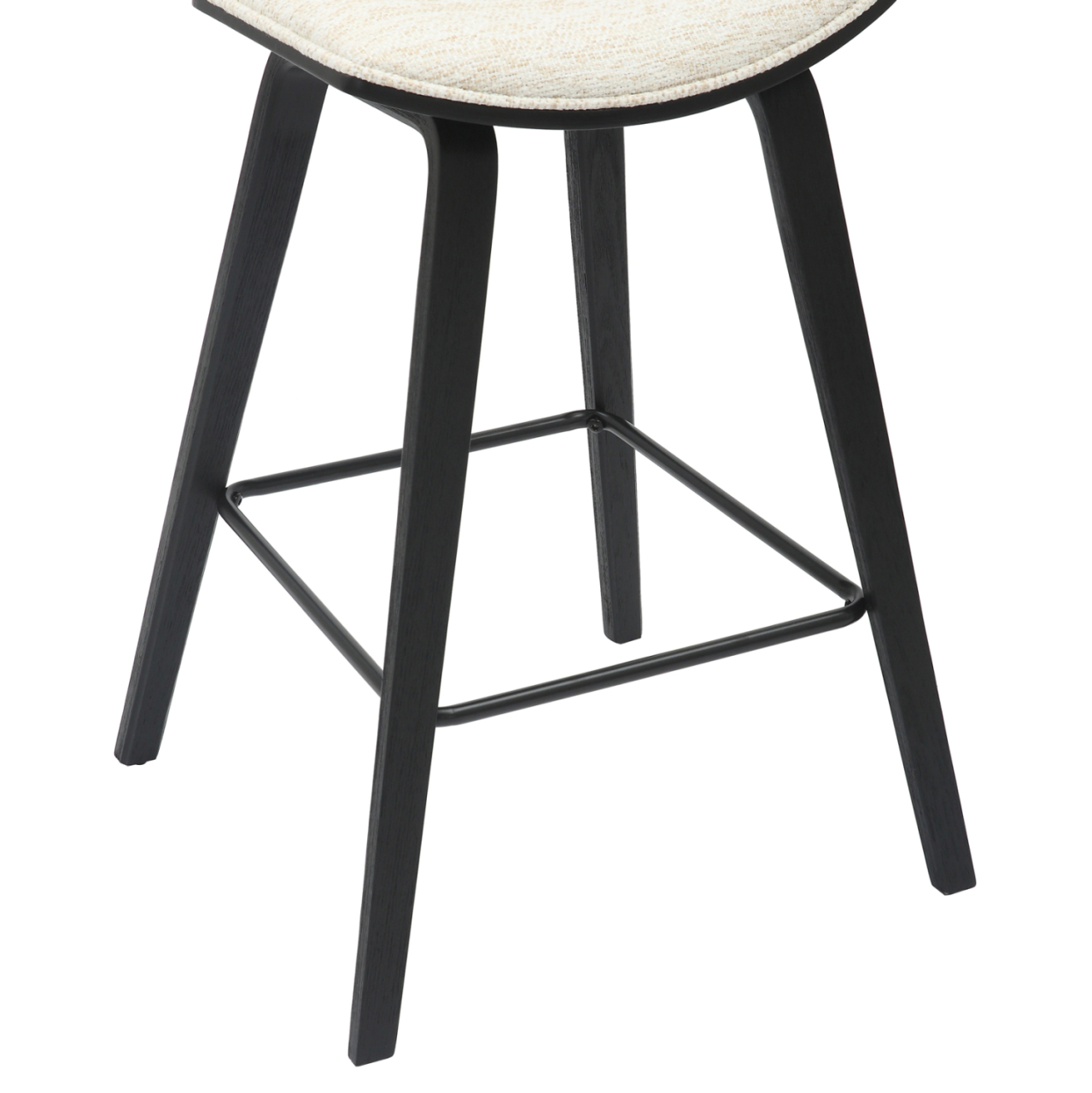 BAR STOOL MED.HEIGHT INOVER HM9984.02 METAL and PLYWOOD-ECRU FABRIC 50,5x49x90Hcm. [8]