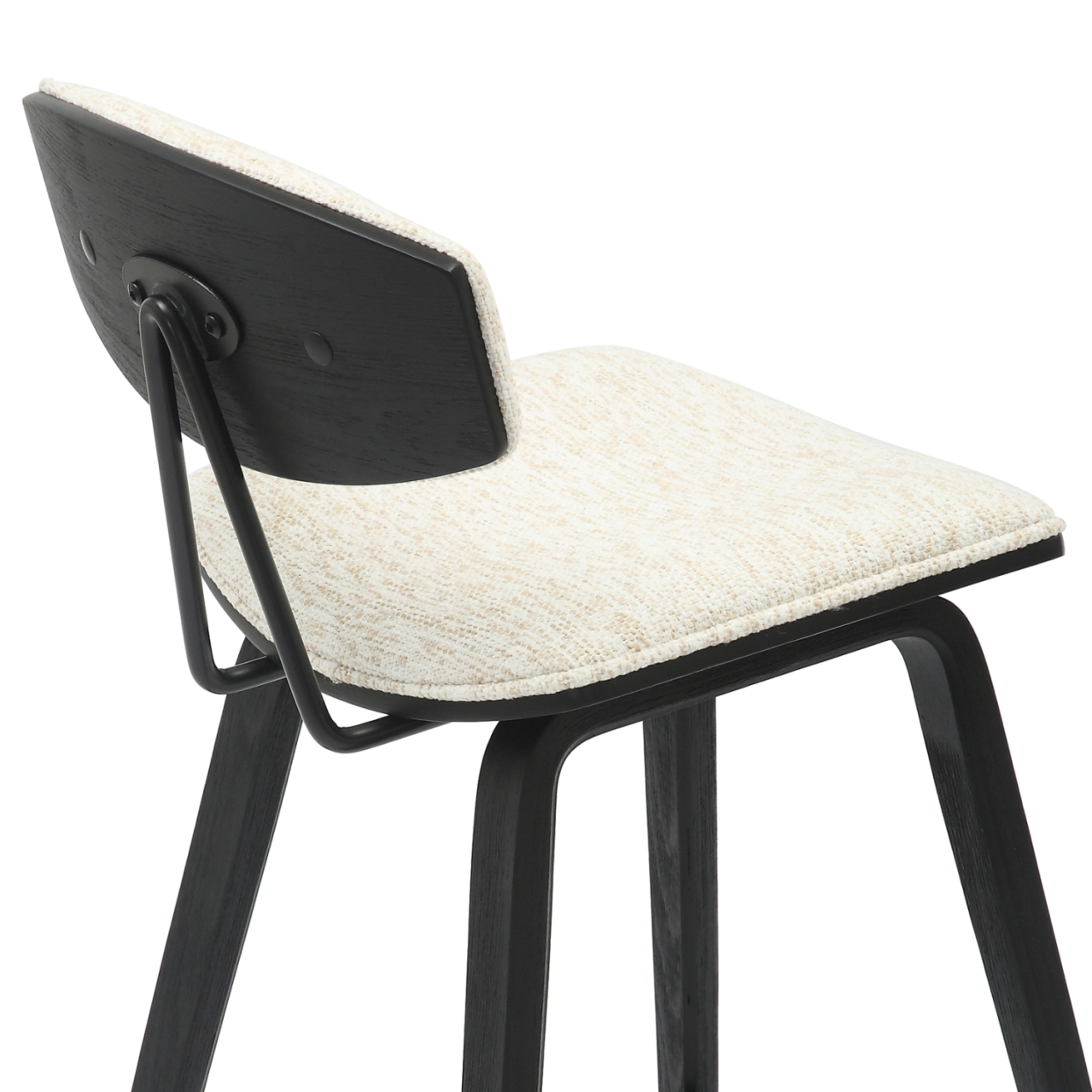 BAR STOOL MED.HEIGHT INOVER HM9984.02 METAL and PLYWOOD-ECRU FABRIC 50,5x49x90Hcm. [9]