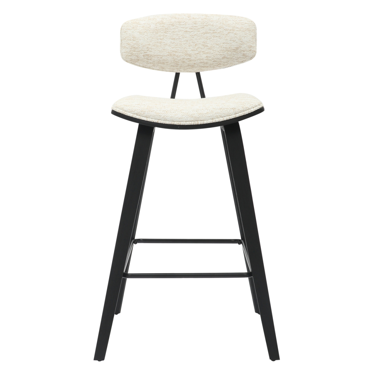 BAR STOOL MED.HEIGHT INOVER HM9984.02 METAL and PLYWOOD-ECRU FABRIC 50,5x49x90Hcm. [3]