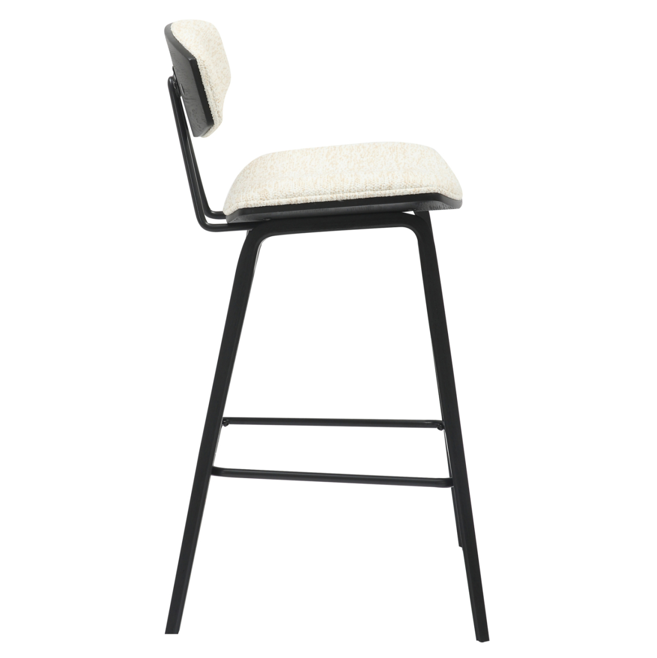 BAR STOOL MED.HEIGHT INOVER HM9984.02 METAL and PLYWOOD-ECRU FABRIC 50,5x49x90Hcm. [4]