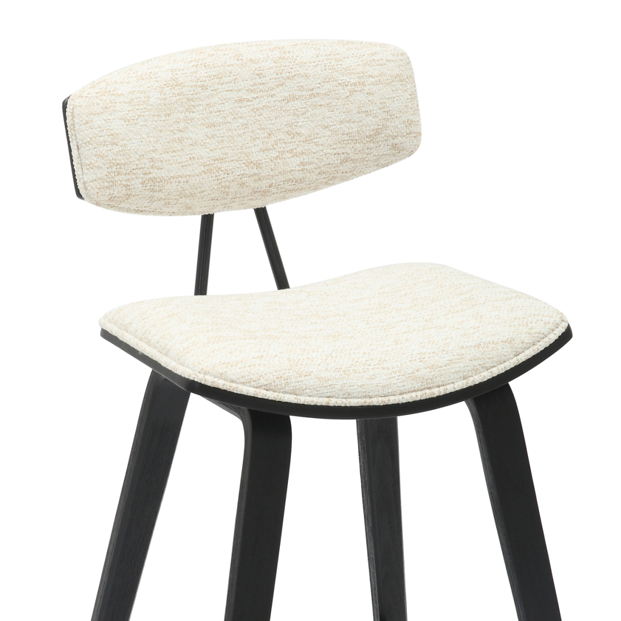 BAR STOOL MED.HEIGHT INOVER HM9984.02 METAL and PLYWOOD-ECRU FABRIC 50,5x49x90Hcm. [7]