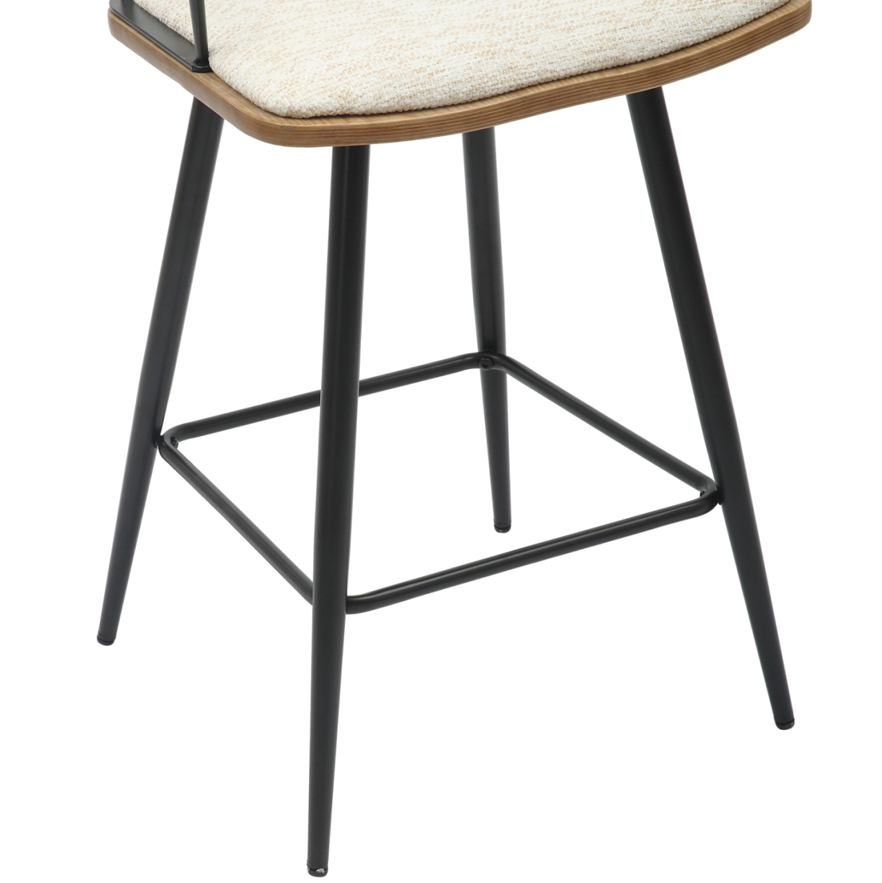 BAR STOOL MED.HEIGHT JUDI HM9985.02 BLACK METAL-ECRU FABRIC 48x52x92Hcm. [8]