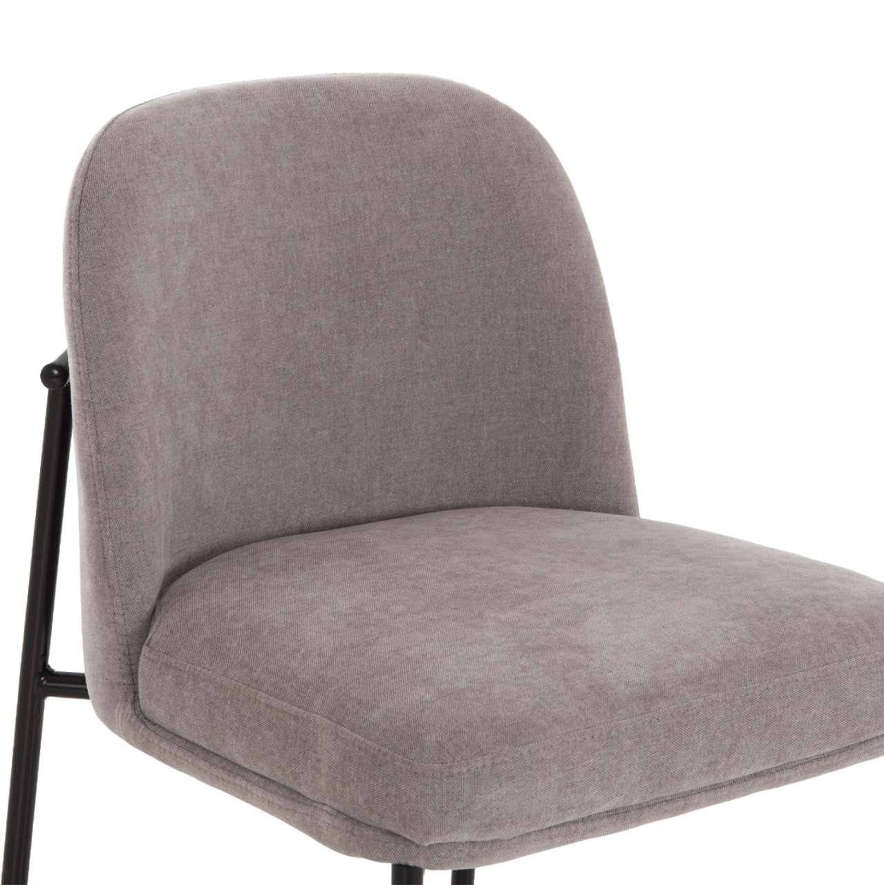 BAR STOOL MED.HEIGHT MANIDO HM18427.01 GREY FABRIC--BLACK METAL FRAME 45x55x92Hcm. [7]