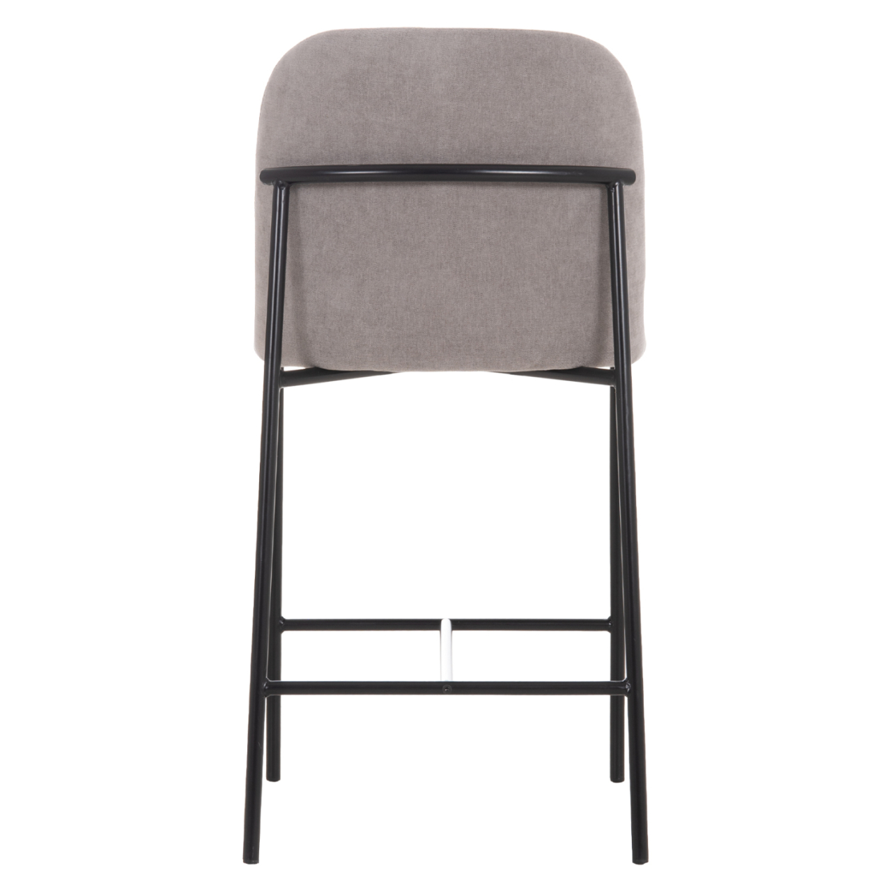BAR STOOL MED.HEIGHT MANIDO HM18427.01 GREY FABRIC--BLACK METAL FRAME 45x55x92Hcm. [6]