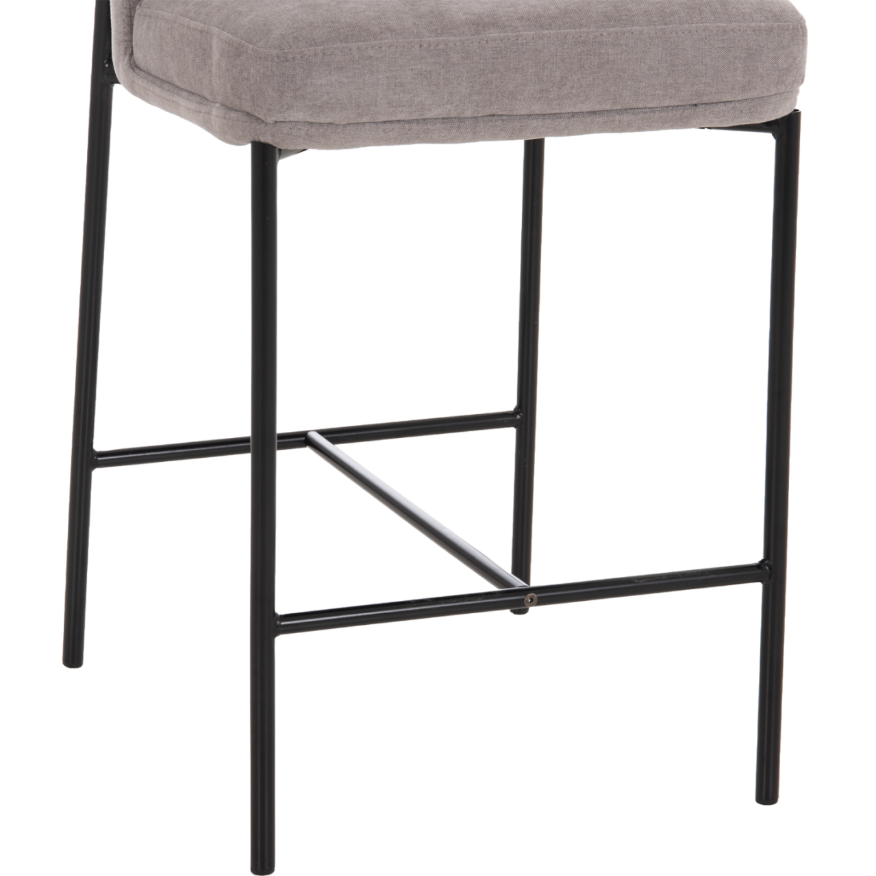 BAR STOOL MED.HEIGHT MANIDO HM18427.01 GREY FABRIC--BLACK METAL FRAME 45x55x92Hcm. [9]