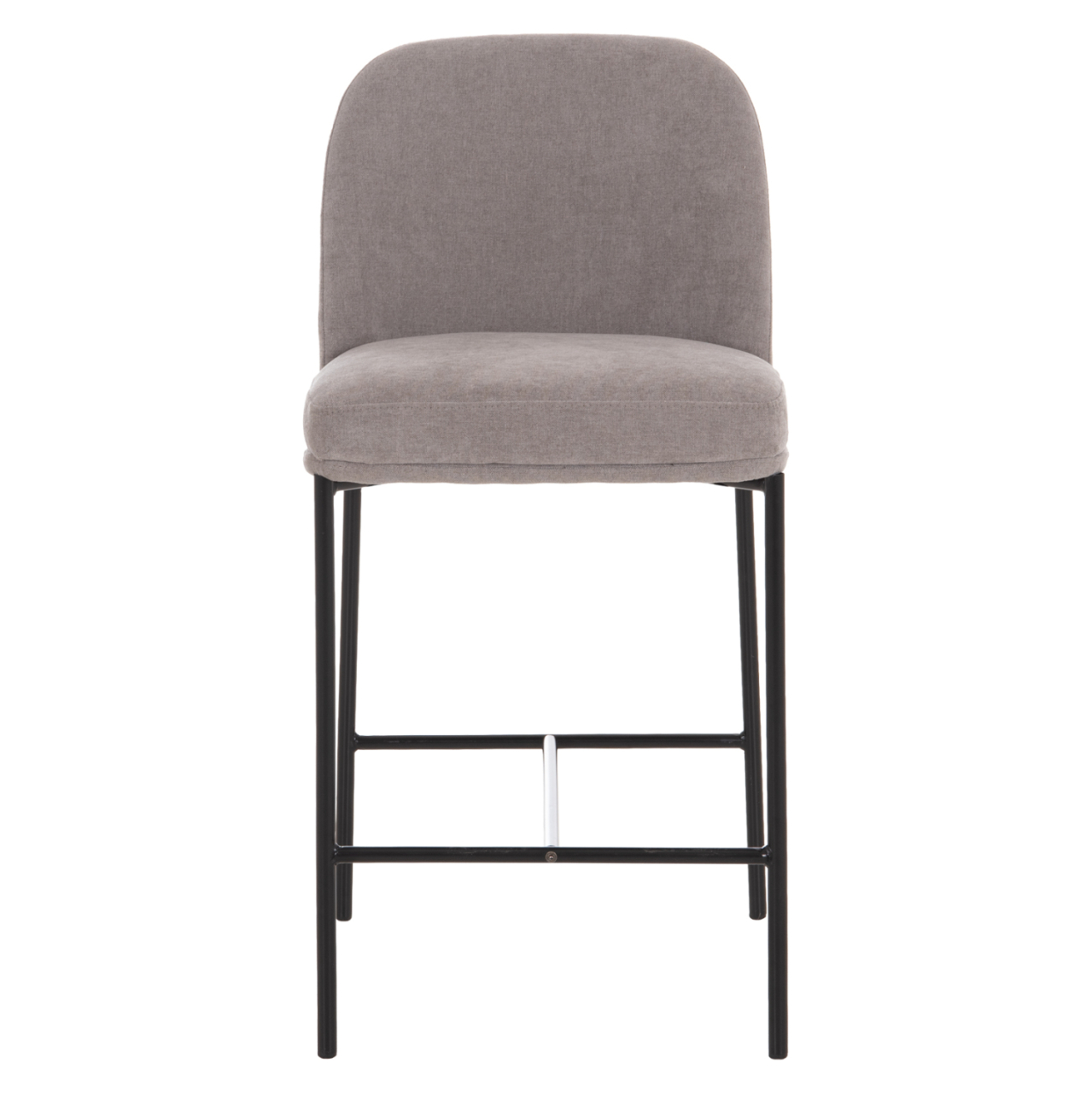 BAR STOOL MED.HEIGHT MANIDO HM18427.01 GREY FABRIC--BLACK METAL FRAME 45x55x92Hcm. [3]