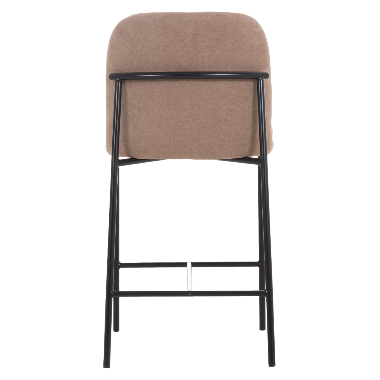 BAR STOOL MED.HEIGHT MANIDO HM18427.02 TAUPE FABRIC--BLACK METAL FRAME 45x55x92Hcm. [6]