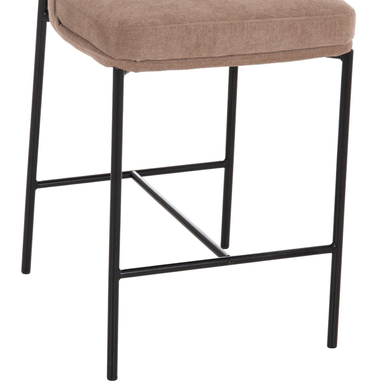 BAR STOOL MED.HEIGHT MANIDO HM18427.02 TAUPE FABRIC--BLACK METAL FRAME 45x55x92Hcm. [9]