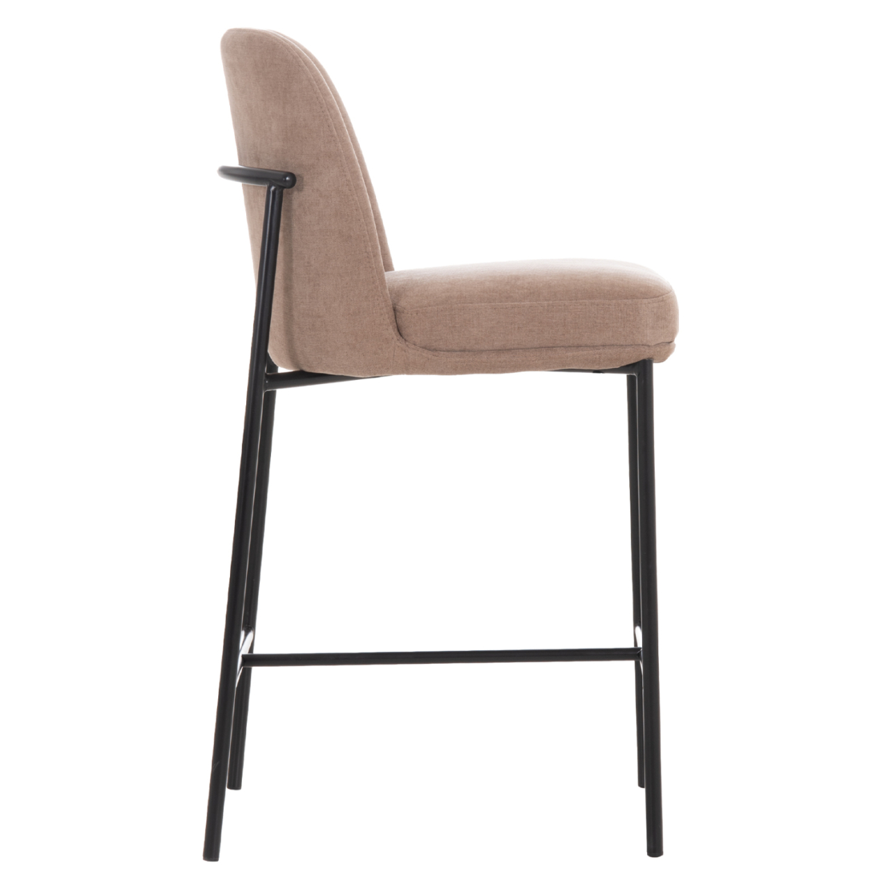 BAR STOOL MED.HEIGHT MANIDO HM18427.02 TAUPE FABRIC--BLACK METAL FRAME 45x55x92Hcm. [4]