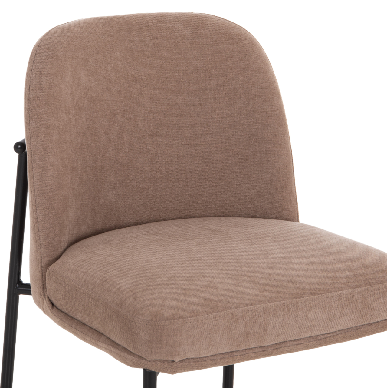 BAR STOOL MED.HEIGHT MANIDO HM18427.02 TAUPE FABRIC--BLACK METAL FRAME 45x55x92Hcm. [7]