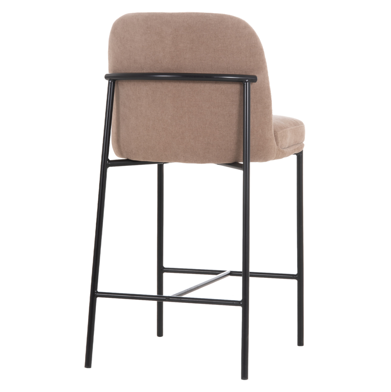 BAR STOOL MED.HEIGHT MANIDO HM18427.02 TAUPE FABRIC--BLACK METAL FRAME 45x55x92Hcm. [5]