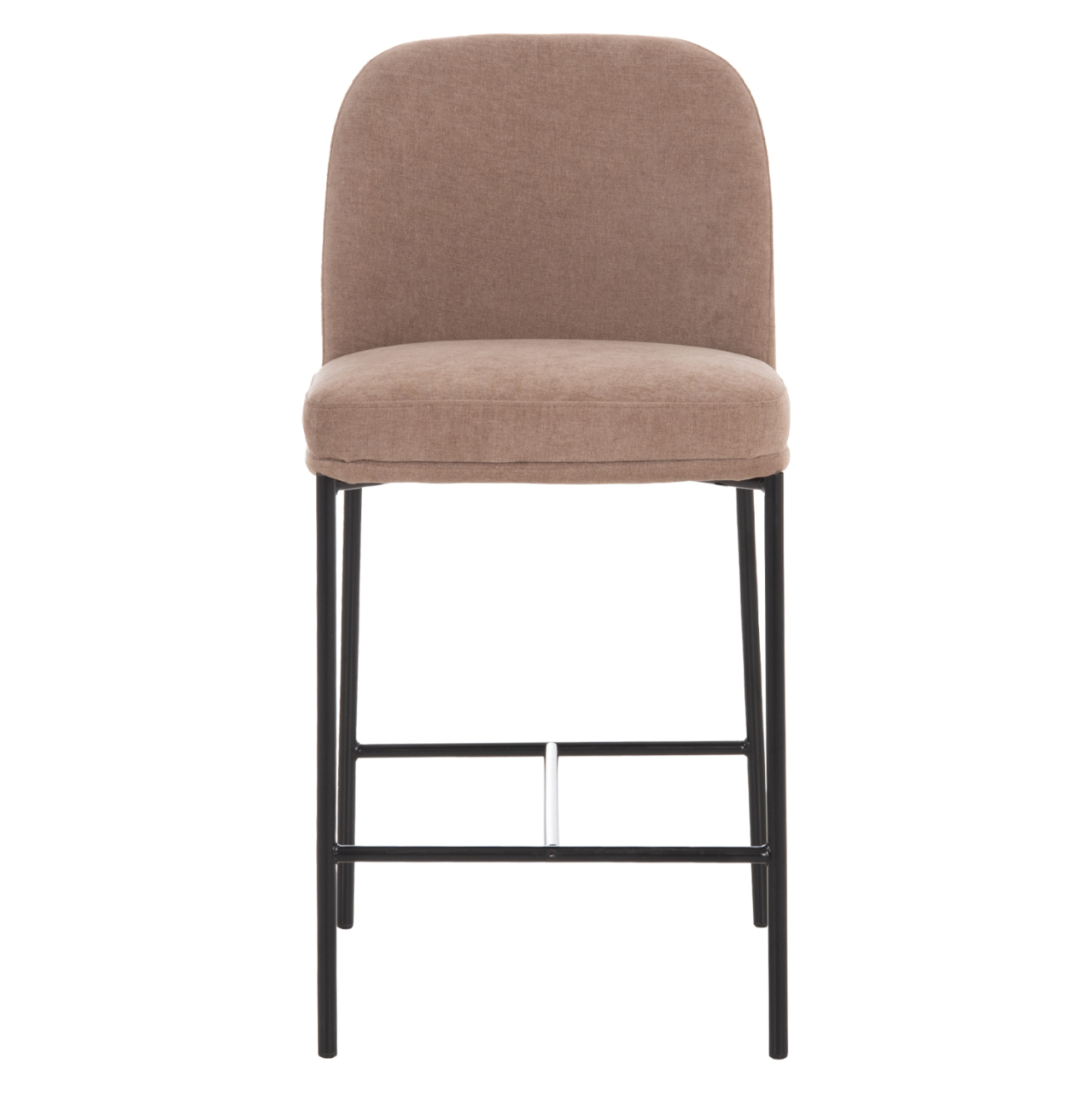 BAR STOOL MED.HEIGHT MANIDO HM18427.02 TAUPE FABRIC--BLACK METAL FRAME 45x55x92Hcm. [3]