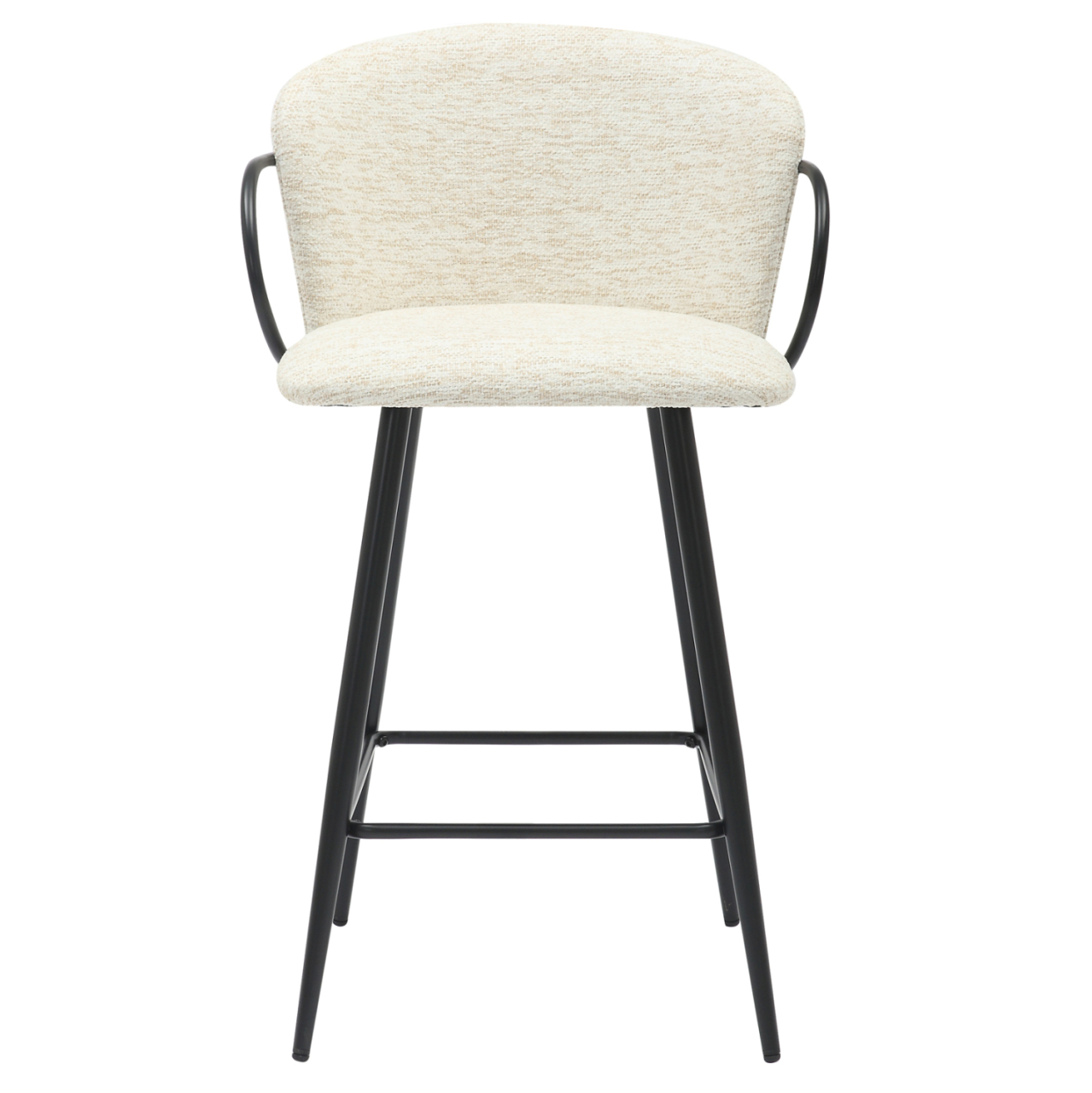 BAR STOOL MED.HEIGHT NEBOR HM9986.02 BLACK METAL FRAME-ECRU FABRIC 53,5x51x90Hcm. [3]