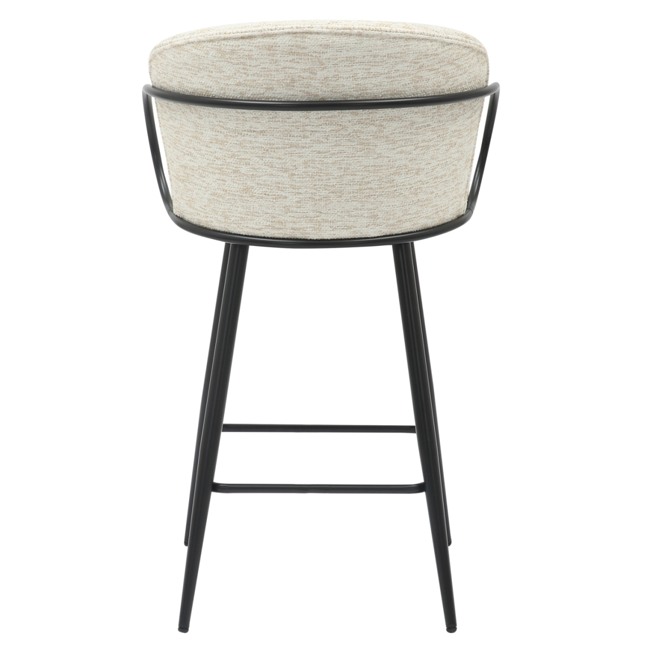 BAR STOOL MED.HEIGHT NEBOR HM9986.02 BLACK METAL FRAME-ECRU FABRIC 53,5x51x90Hcm. [6]