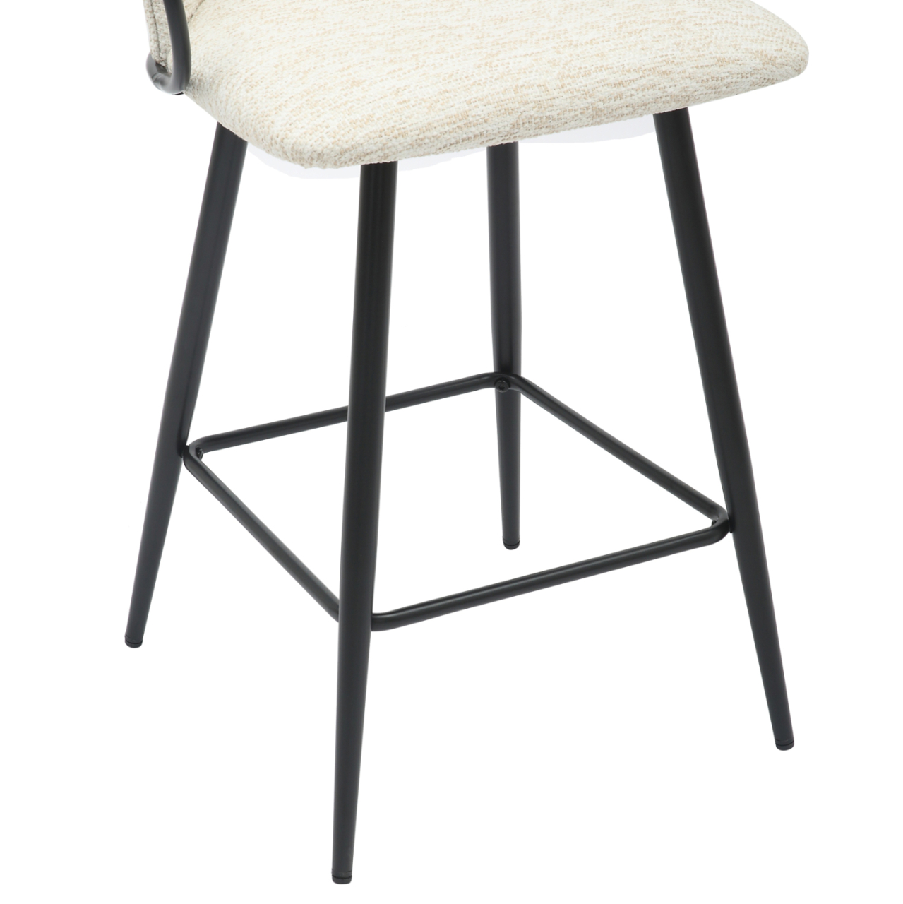 BAR STOOL MED.HEIGHT NEBOR HM9986.02 BLACK METAL FRAME-ECRU FABRIC 53,5x51x90Hcm. [8]