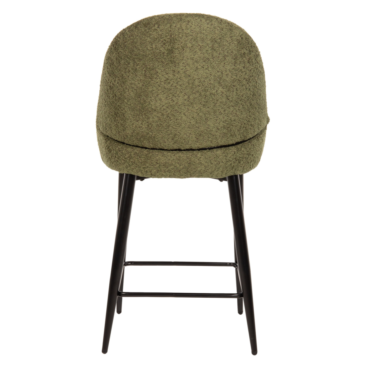 BAR STOOL MEDIUM HEIGHT ΗΜ8586.03 GREΕΝ BOUCLE FABRIC-BLACK METAL LEGS 55x62x105H cm [6]