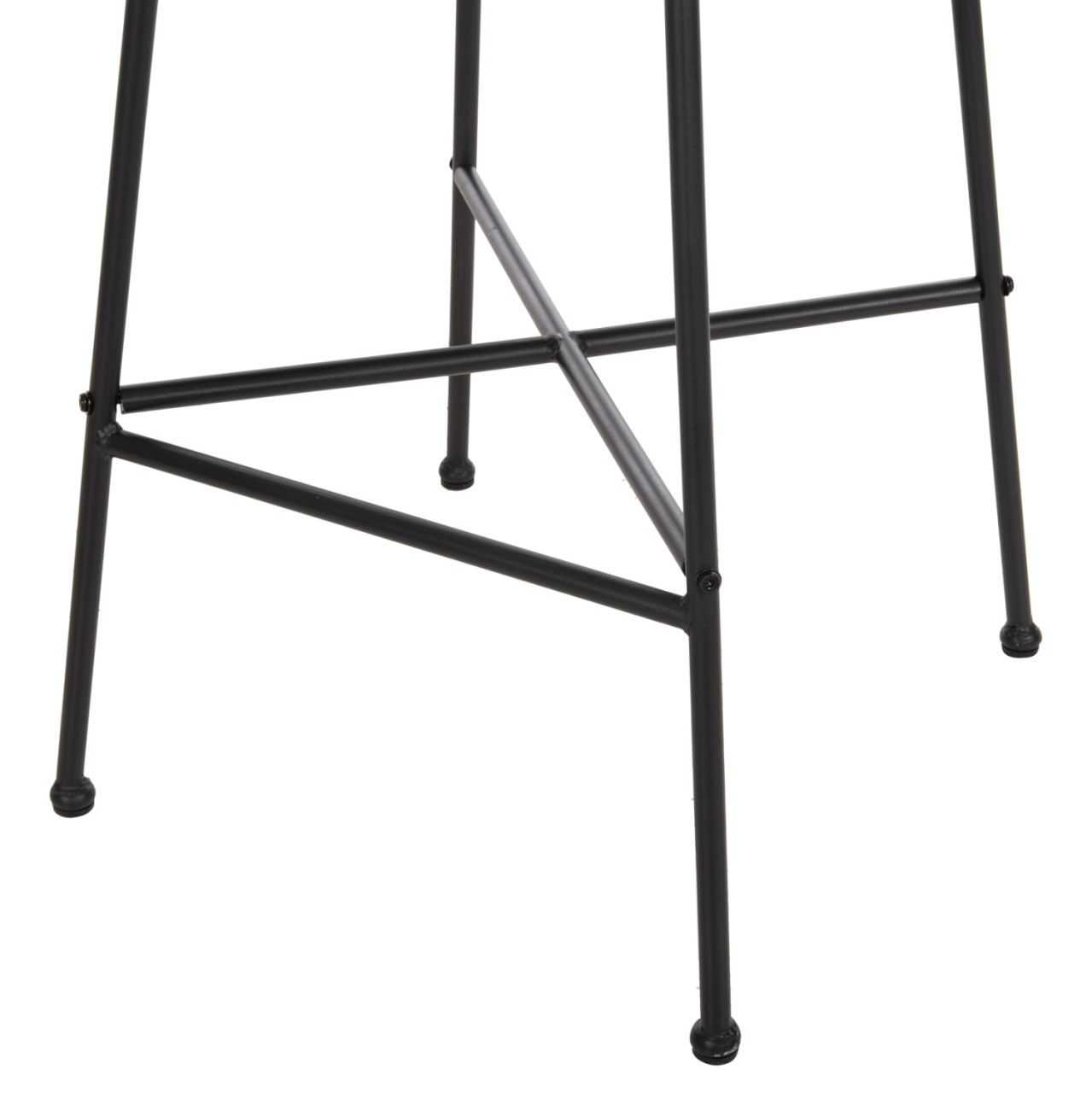 BAR STOOL MEDIUM HEIGHT ALLEGRA HM5709.11 METALandCUSHION BLACK-WICKER BEIGE 46x46x99Hcm. [10]