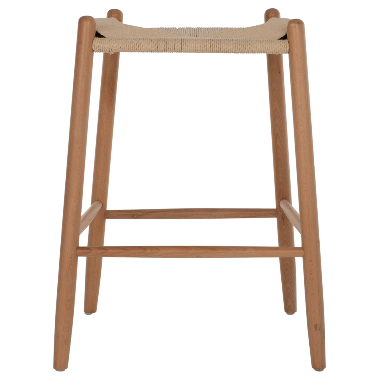 BAR STOOL MEDIUM HEIGHT BEECH WOOD-ROPE 44x46x65Hcm.HM9321.01 [3]