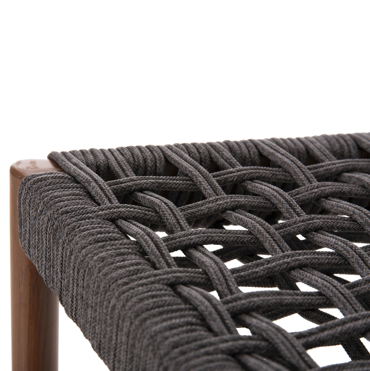 BAR STOOL MEDIUM HEIGHT EULO HM6087.01 ALUMINUM IN WALNUT-SYNTHETIC RATTAN IN GREY 60x60x99Hcm. [9]