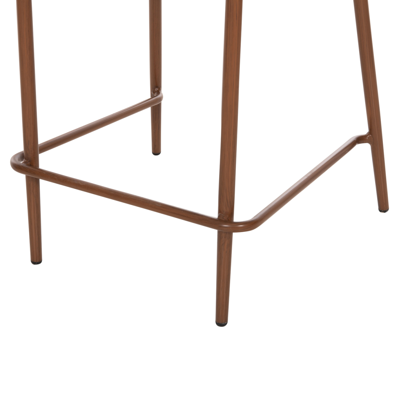 BAR STOOL MEDIUM HEIGHT EULO HM6087.01 ALUMINUM IN WALNUT-SYNTHETIC RATTAN IN GREY 60x60x99Hcm. [10]
