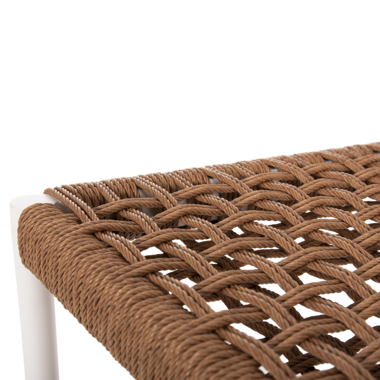 BAR STOOL MEDIUM HEIGHT EULO HM6087.02 ALUMINUM IN WHITE-SYNTHETIC RATTAN IN BEIGE 60x60x99Hcm. [9]