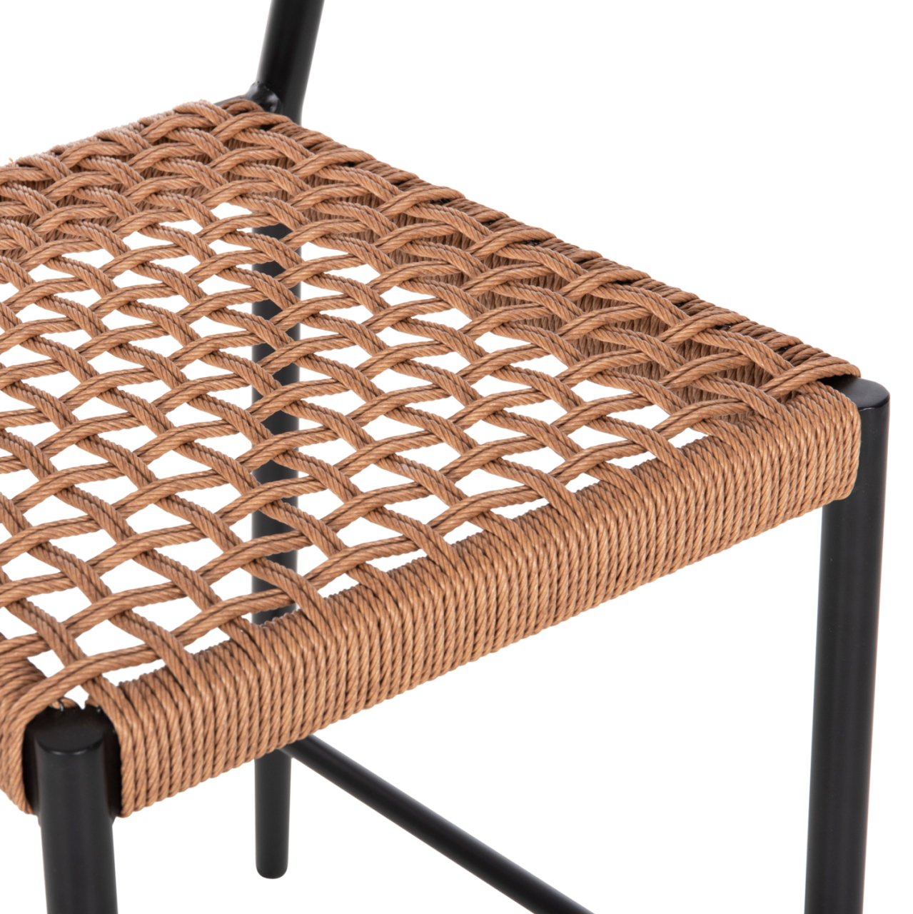 BAR STOOL MEDIUM HEIGHT EULO HM6087.03 ALUMINUM BLACK-SYNTHETIC RATTAN 60x56,5x99Hcm. [7]