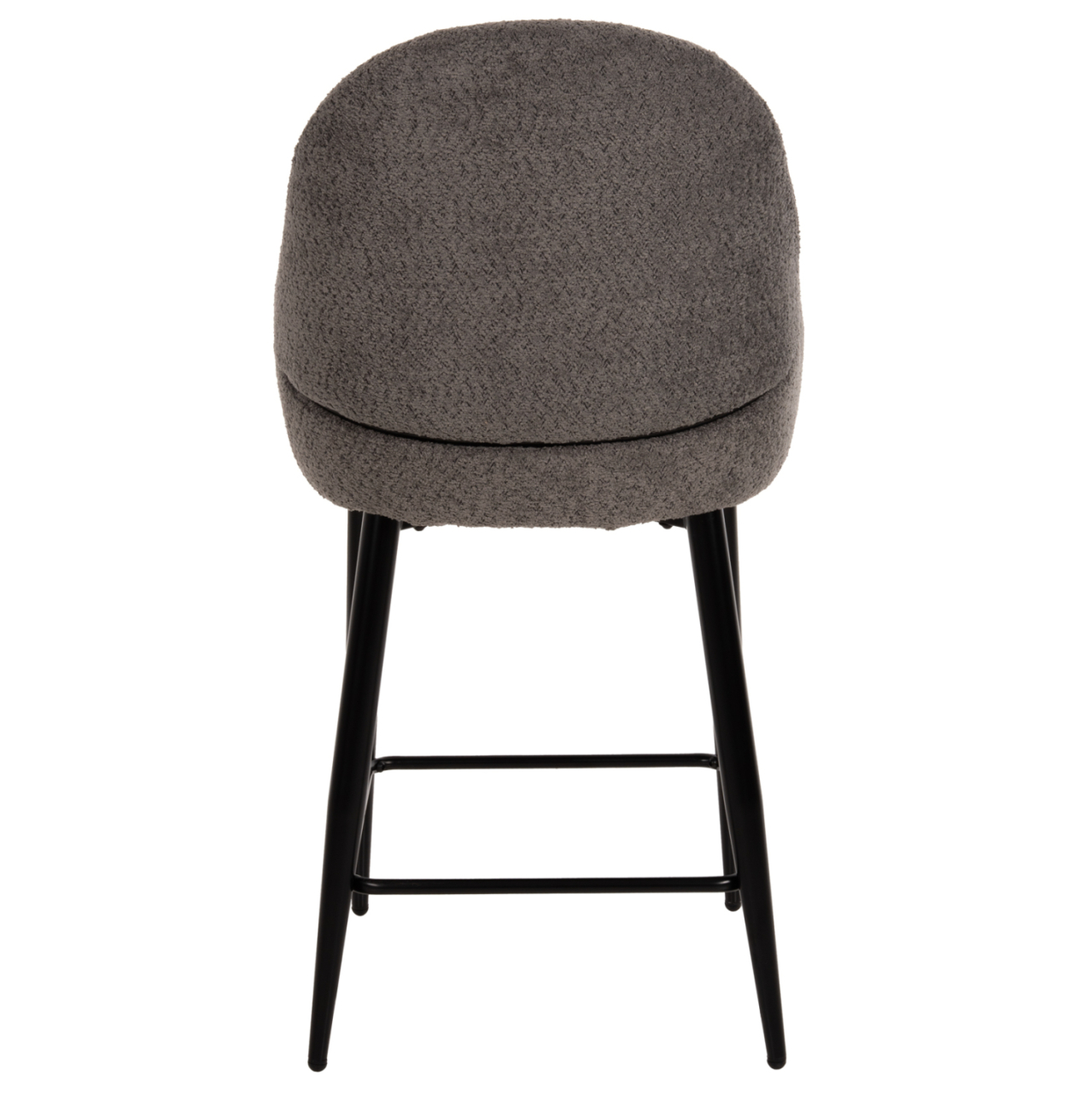 BAR STOOL MEDIUM HEIGHT HM8586.01 GREY BOUCLE FABRIC-BLACK METAL LEGS 55x62x105H cm. [6]