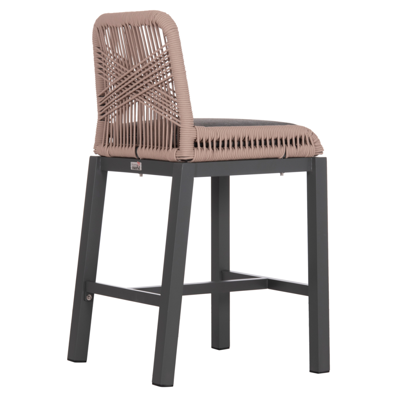 BAR STOOL MEDIUM HEIGHT HOWARD HM5791.21 ALUMINUM IN ANTHRACITE--BEIGE ROPE 47.5x55x94.5Hcm. [5]