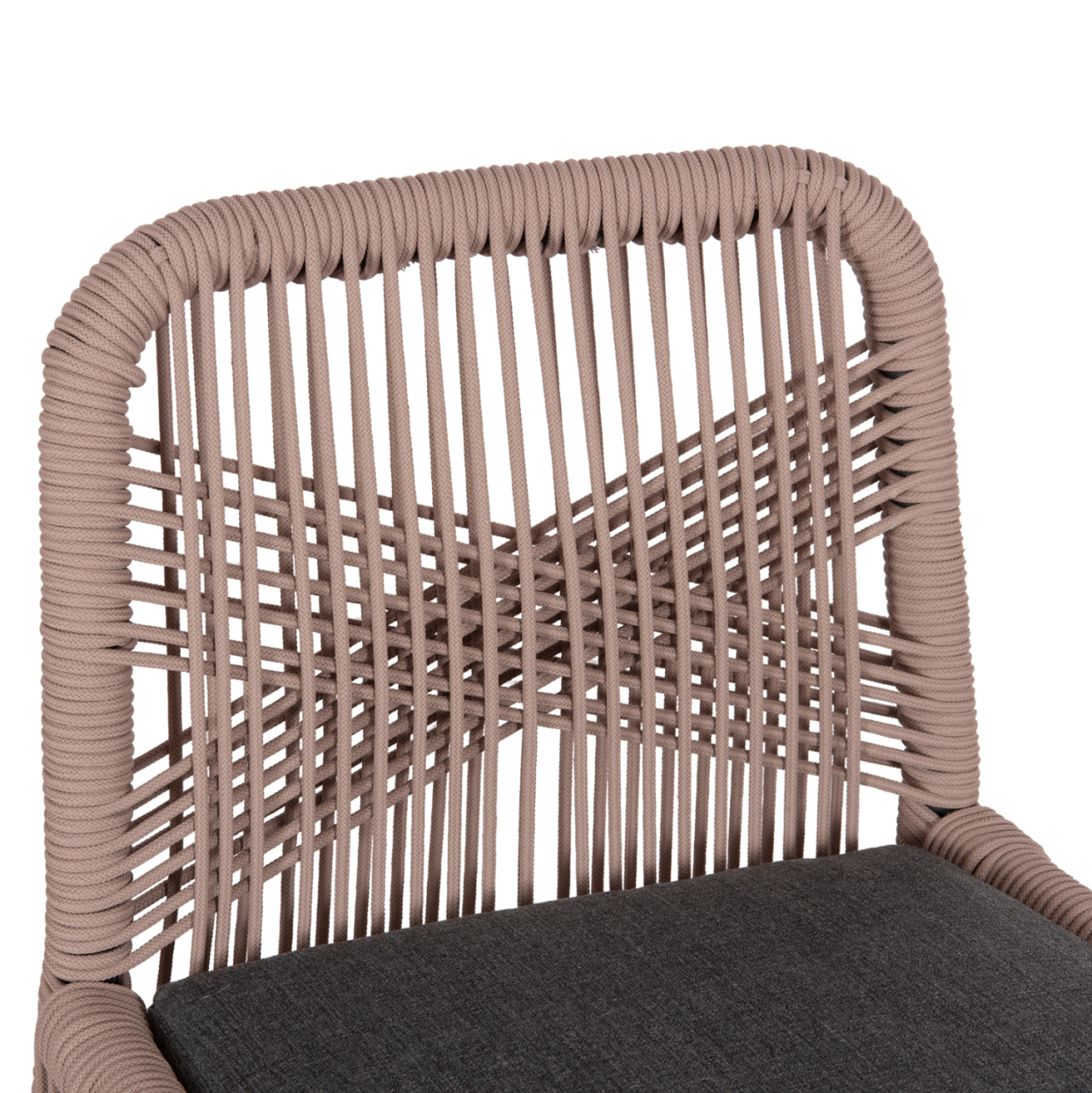 BAR STOOL MEDIUM HEIGHT HOWARD HM5791.21 ALUMINUM IN ANTHRACITE--BEIGE ROPE 47.5x55x94.5Hcm. [7]