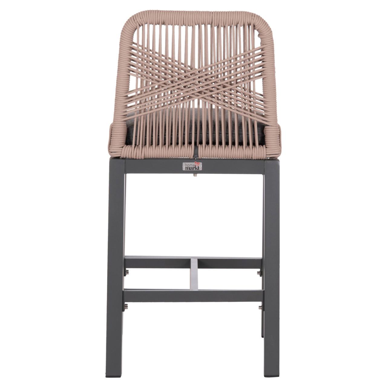 BAR STOOL MEDIUM HEIGHT HOWARD HM5791.21 ALUMINUM IN ANTHRACITE--BEIGE ROPE 47.5x55x94.5Hcm. [6]