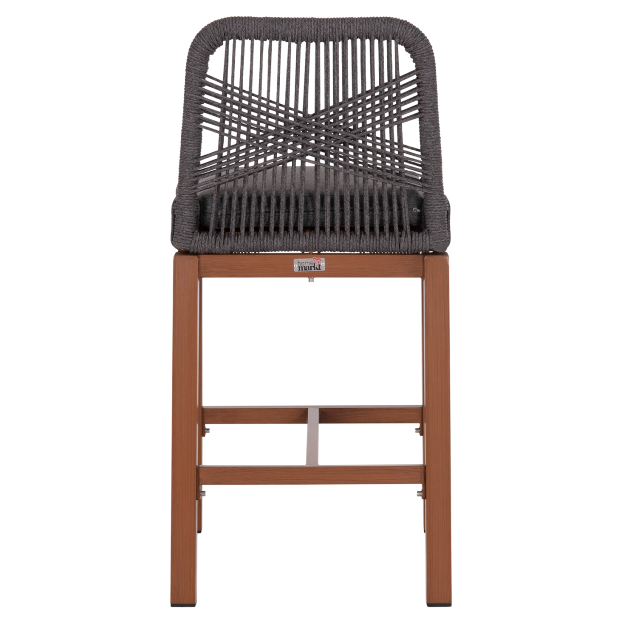 BAR STOOL MEDIUM HEIGHT HOWARD HM5791.22 ALUMINUM IN BROWN--DARK GREY ROPE 47.5x55x94.5Hcm. [6]