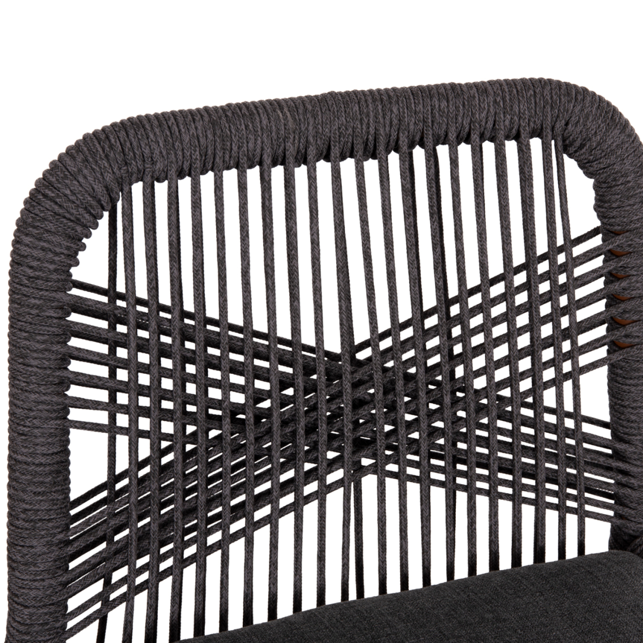 BAR STOOL MEDIUM HEIGHT HOWARD HM5791.22 ALUMINUM IN BROWN--DARK GREY ROPE 47.5x55x94.5Hcm. [7]